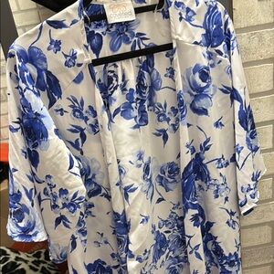Blue Floral “Coveted clothing” cardigan
